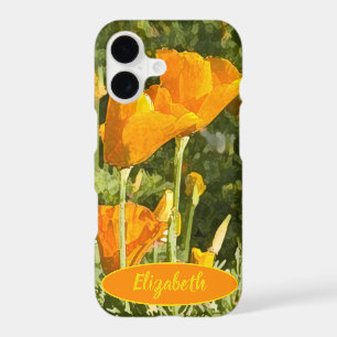 Custom Name California Poppy Flower Texture
