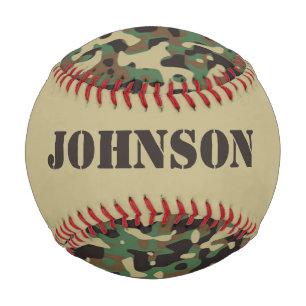 Custom name camouflage pattern baseball