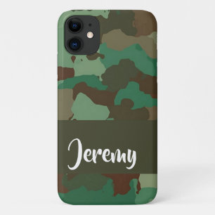 Custom name camouflage pattern iPhone 11 case