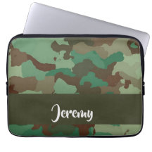 Custom  name camouflage pattern laptop sleeve