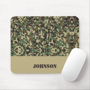 Custom name camouflage pattern mouse pad