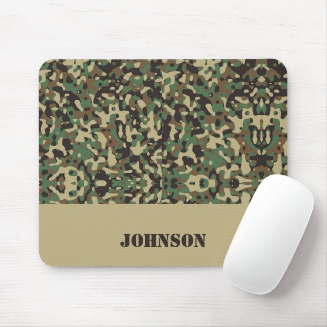 Custom name camouflage pattern mouse pad (With Mouse)