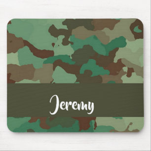 Custom name camouflage pattern mouse pad