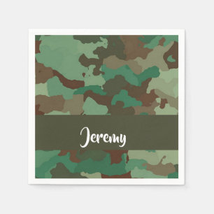 Custom name camouflage pattern napkin