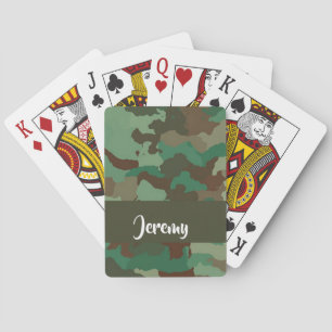 Custom  name camouflage pattern playing cards