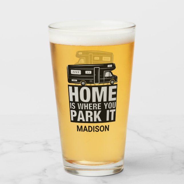 Custom name Camper Van Glass (Back Filled)