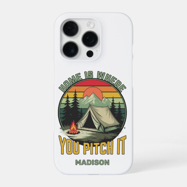 Custom Name Camping iPhone Case (Back)