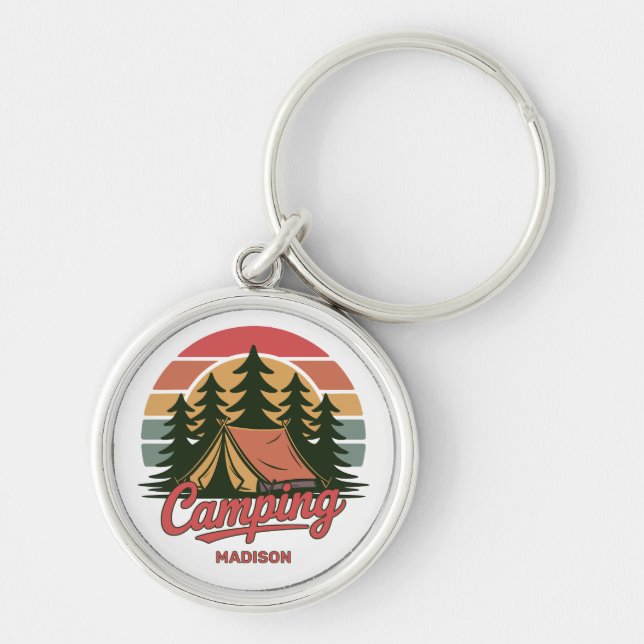Custom Name Camping Key Ring (Front)