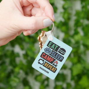 Custom Name Camping Key Ring