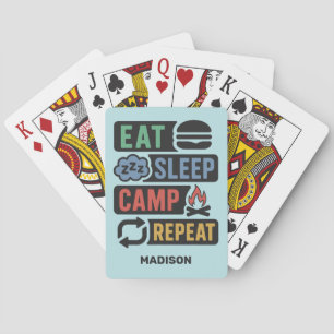 Custom Name Camping Playing Cards