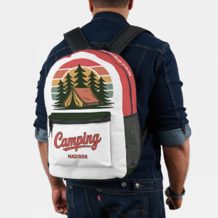 Custom Name Camping Printed Backpack