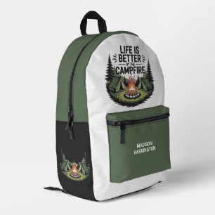 Custom Name Camping Printed Backpack