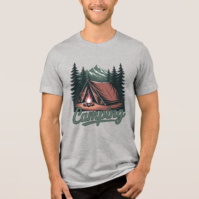 Custom Name Camping Tri-Blend Shirt (Front)