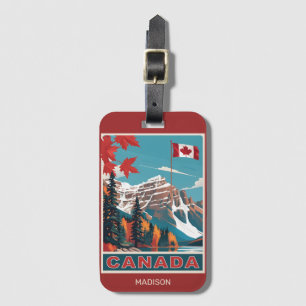 Custom Name Canada Travel Poster Luggage Tag