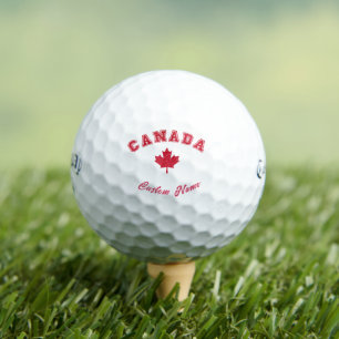 Custom Name, Canadian - Canada Maple Leaf Golf Balls