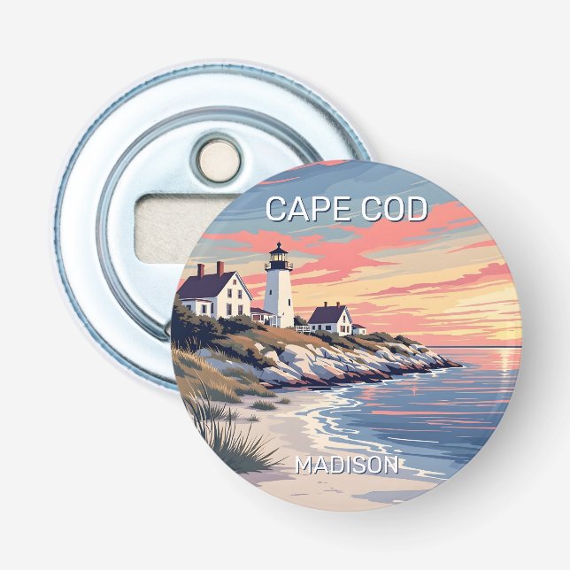 Custom Name Cape Cod Massachusetts Bottle Opener (Front)