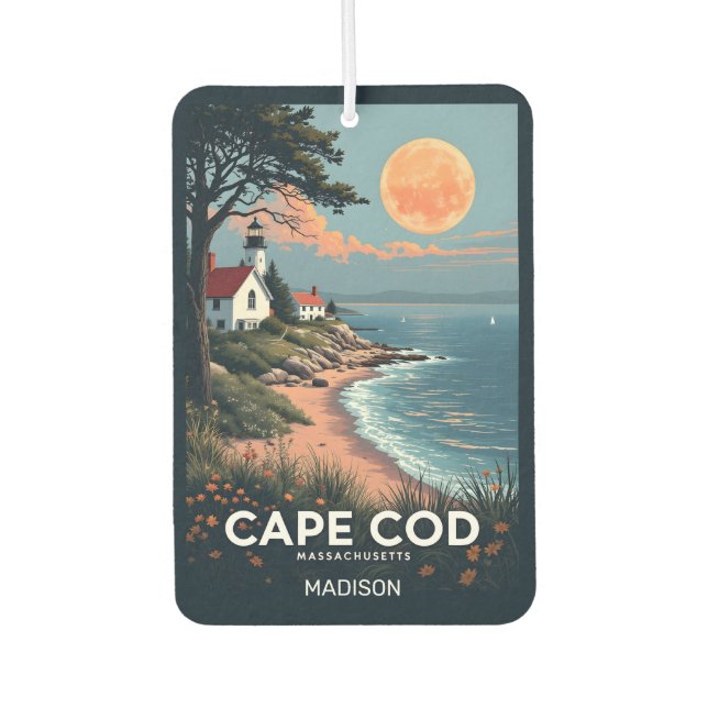 Custom Name Cape Cod Massachusetts Car Air Freshener (Front)