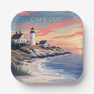 Custom Name Cape Cod Massachusetts Paper Plate