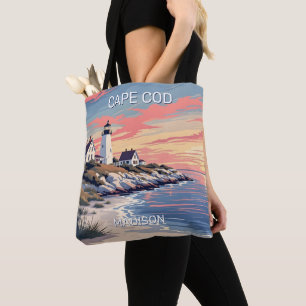 Custom Name Cape Cod Massachusetts Tote Bag