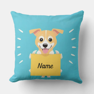 Custom Name Cartoon Dog Personalised Gift Cushion