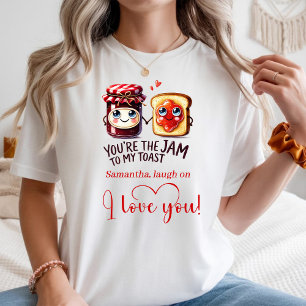 Custom Name Cartoon Food Love Valentine Tee