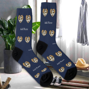 Custom Name Cat Dog Photo Modern Personalised Socks