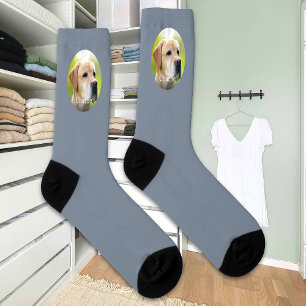 Custom Name Cat Dog Photo Modern Personalized Sock