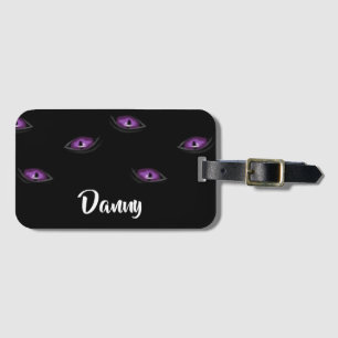 Custom name cat eyes luggage tag