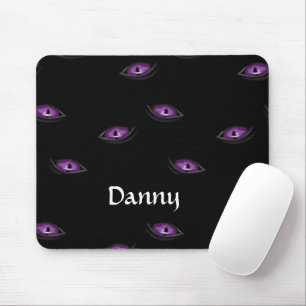 Custom name cat eyes mouse pad