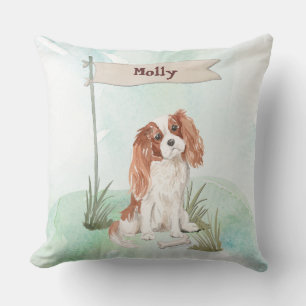 Custom Name Cavalier King Charles Spaniel Pet Dog Cushion