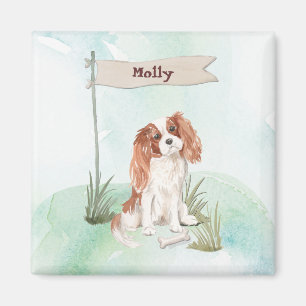 Custom Name Cavalier King Charles Spaniel Pet Dog Magnet