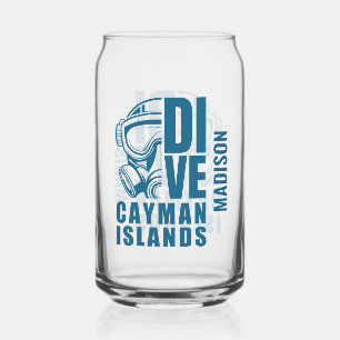 Custom Name Cayman Islands Diving Can Glass