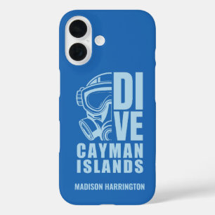 Custom Name Cayman Islands Diving iPhone 16 Case