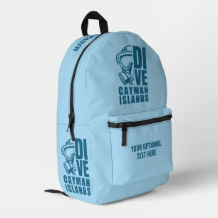 Custom Name Cayman Islands Diving Printed Backpack