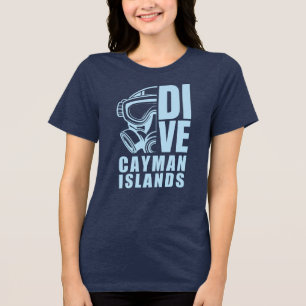 Custom Name Cayman Islands Diving Tri-Blend Shirt