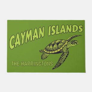Custom Name Cayman Islands Sea Turtle Doormat