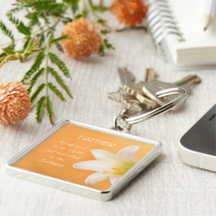 Custom Name, Celebrating RCIA Congratulations Lily Key Ring