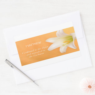 Custom Name, Celebrating RCIA Congratulations Lily Rectangular Sticker