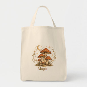 Custom Name Celestial Mushroom Magic Tote Bag