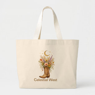 Custom Name Celestial West Cowboy Boots Tote