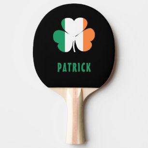Custom Name Celtic Ireland Shamrock Irish Flag Ping Pong Paddle