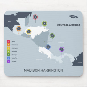 Custom Name Central America Map Mouse Pad