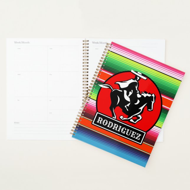Custom NAME Charro Horse Spanish Mexican Serape Planner (Display)
