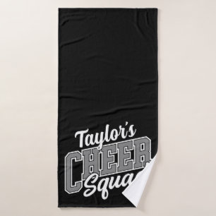 Custom NAME Cheerleader School Varsity Cheer Squad Bath Towel Set