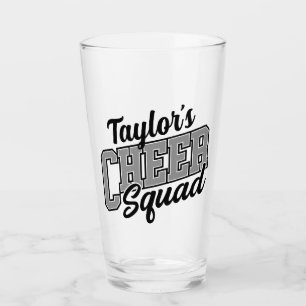 Custom NAME Cheerleader School Varsity Cheer Squad Glass
