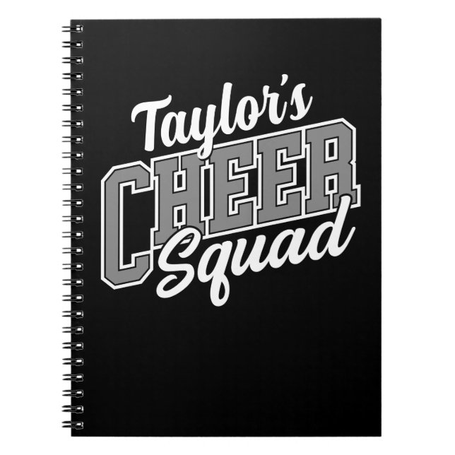 Custom NAME Cheerleader School Varsity Cheer Squad Notebook (Front)