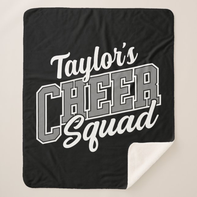Custom NAME Cheerleader School Varsity Cheer Squad Sherpa Blanket (Front)