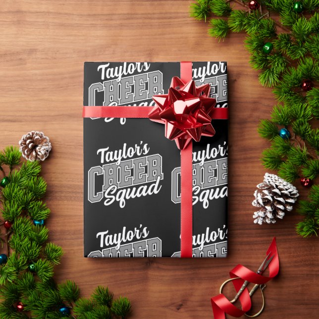 Custom NAME Cheerleader School Varsity Cheer Squad Wrapping Paper (Holiday Gift)