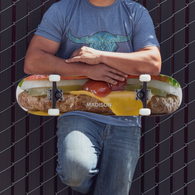 Custom Name Cheeseburger Skateboard (Outdoor 3)