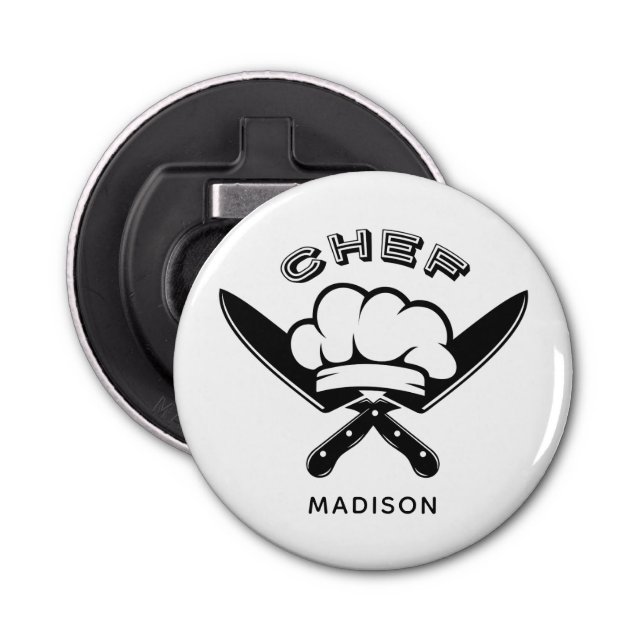 Custom name Chef Logo bottle opener (Front)